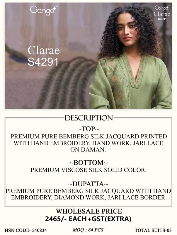 Ganga clarae 4291 wholesale dress material in dindigul